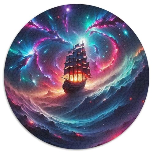 SchiffPuzzle 1000 Teil Für Erwachsene Und Kinder Rund FantasieKreatives Herausforderndes Spielzeug-Geschenk1000pcs (67.5x67.5cm) von TDSNKAVHB