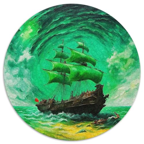 SchiffPuzzle 1000 Teil Für Erwachsene Und Kinder Rund FantasieKreatives Herausforderndes Spielzeug-Geschenk1000pcs (67.5x67.5cm) von TDSNKAVHB