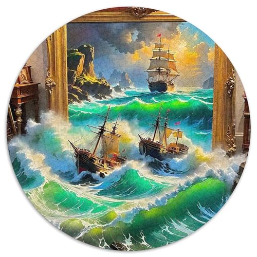 SchiffPuzzle 1000 Teile Für Erwachsene Rund FantasieKreative Herausfordernde Familiendekorationen1000pcs (67.5x67.5cm) von TDSNKAVHB
