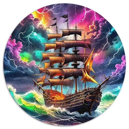 SchiffPuzzle 1000 Teile Für Erwachsene Rund FantasieKreatives Herausforderndes Spielzeug-Geschenk1000pcs (67.5x67.5cm) von TDSNKAVHB