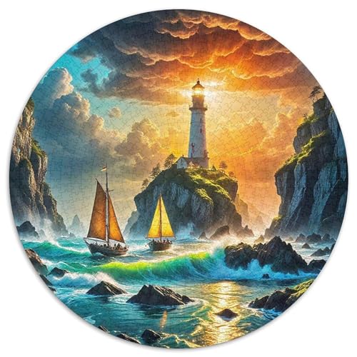 SchiffPuzzle 1000 Teile Für Erwachsene Rund LandschaftKreatives Herausforderungsspielzeug-Geschenk1000pcs (67.5x67.5cm) von TDSNKAVHB