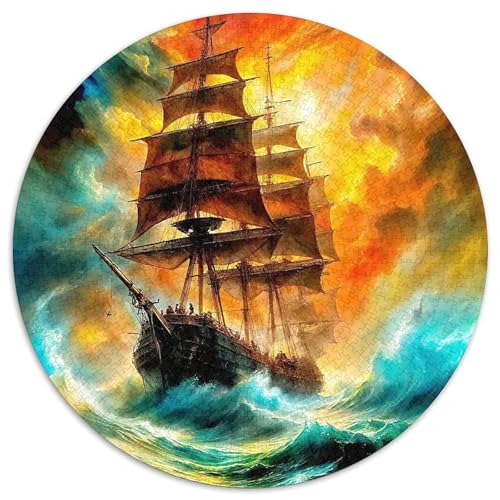 SchiffPuzzle 1000 Teile Für Erwachsene Und Kinder Rund FantasieKreatives Herausforderndes Puzzle-Spielzeug1000pcs (67.5x67.5cm) von TDSNKAVHB