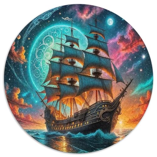 SchiffPuzzles 1000 Teile Für Erwachsene Rund FantasieKreatives Herausforderndes Spielzeug-Geschenk1000pcs (67.5x67.5cm) von TDSNKAVHB