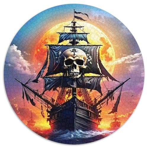 SchiffPuzzles 1000 Teile Für Erwachsene Rund HalloweenKreatives Herausforderungsspielzeug-Geschenk1000pcs (67.5x67.5cm) von TDSNKAVHB