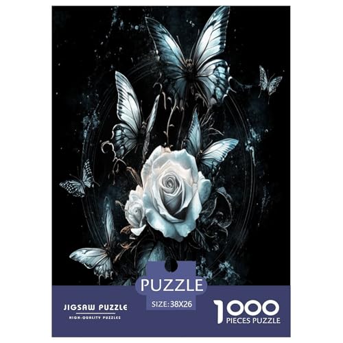 Schmetterling and Rose Puzzle 1000-teilige Schwer Puzzle Spielzeug Lernspiel Impossible Herausforderungsspielzeug Für Erwachsene Und Kinder Ab 14 Jahren 38x26cm/1000pcs Schmetterling and Rose Puzzle 1000-teilige Schwer Puzzle Spielzeug Lernspiel Impossible Herausforderungsspielzeug Für Erwachsene Und Kinder Ab 14 Jahren 38x26cm/1000pcs von TDSNKAVHB