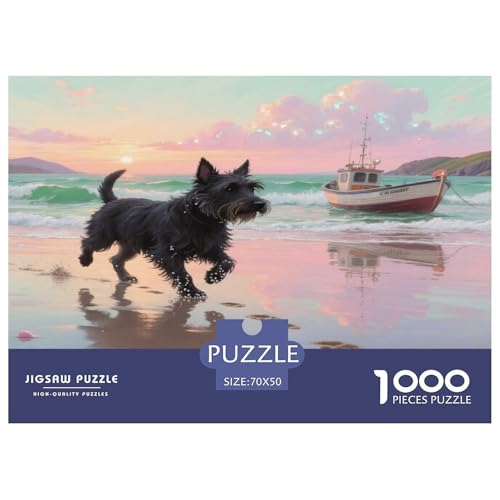 Schottischer Terrier1000 Piece Jigsaw Puzzle for Adults Educational Games Haustier HundChallenging for Home Decoration Great Gift Idea70x50cm/1000pcs von TDSNKAVHB