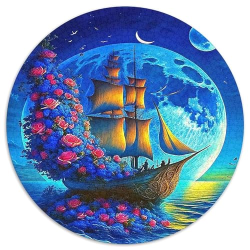 SegelbootPuzzle 1000 Teile Für Erwachsene Rund NavigationKreative Herausfordernde Familiendekorationen1000pcs (67.5x67.5cm) von TDSNKAVHB
