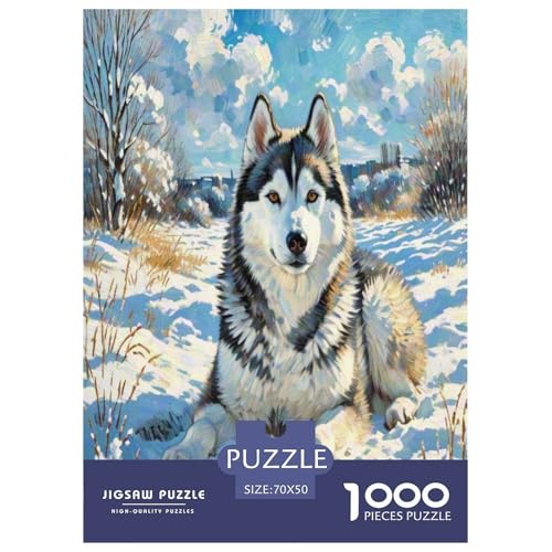 SibIrischer Husky1000 Piece Jigsaw Puzzles for Adults Family Game Süße HaustiereChallenging Home Decors Great Gift Idea70x50cm/1000pcs von TDSNKAVHB