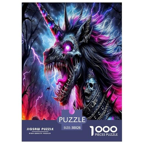 Skelett Pferd1000-teilige Puzzles Für Erwachsene Familienspiel Halloween DekorationSpaßig Und Herausfordernde Home Decors Tolle Geschenkidee38x26cm/1000pcs von TDSNKAVHB