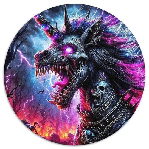 Skelett PferdPuzzles 1000 Teil Für Erwachsene Und Kinder Rund Halloween DekorationKreatives Herausforderungspuzzle-Spielzeug1000pcs (67.5x67.5cm) von TDSNKAVHB