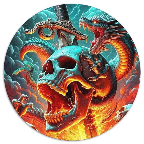 SkelettPuzzle 1000 Teile Für Erwachsene Rund Halloween DekorationKreatives Herausforderungsspielzeug-Geschenk1000pcs (67.5x67.5cm) von TDSNKAVHB