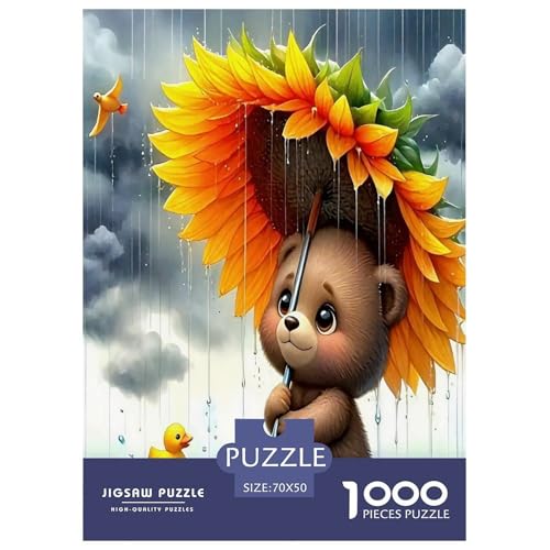 Sonnenblumen1000-teilige Puzzles Für Erwachsene Familienspiel Kleiner BärSpaßig Und Herausfordernd Für Home Decoration Tolle Geschenkidee70x50cm/1000pcs von TDSNKAVHB