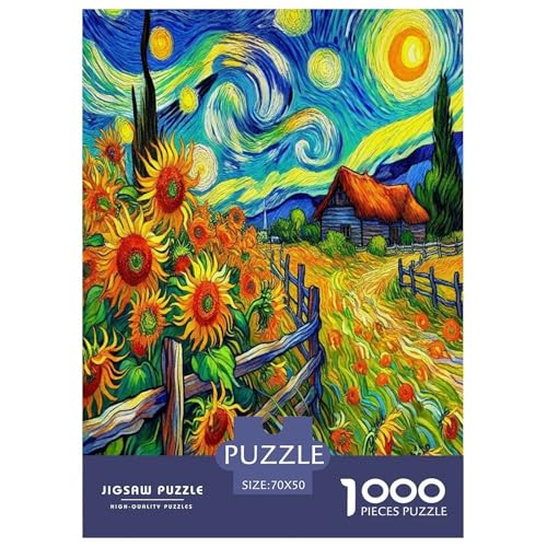 Sonnenblumen1000-teiliges Puzzle Für Erwachsene Bildungsspiele KunstHerausfordernd Für Home Decoration Tolle Geschenkidee70x50cm/1000pcs von TDSNKAVHB