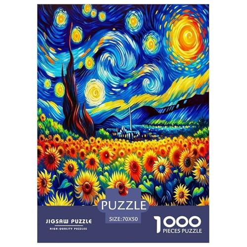 Sonnenblumen1000-teiliges Puzzle Für Erwachsene Und Kinder Familienspiel KunstHerausfordernde Home Decors Tolle Geschenkidee70x50cm/1000pcs von TDSNKAVHB