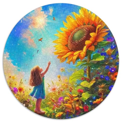 SonnenblumenPuzzle 1000 Teil Für Erwachsene Rund kleines MädchenKreatives Herausforderungsspielzeug-Geschenk1000pcs (67.5x67.5cm) von TDSNKAVHB