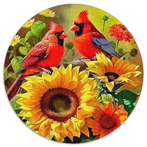 SonnenblumenPuzzle 1000 Teile Für Erwachsene Rund VogelKreatives Herausforderungspuzzle-Spielzeug1000pcs (67.5x67.5cm) von TDSNKAVHB