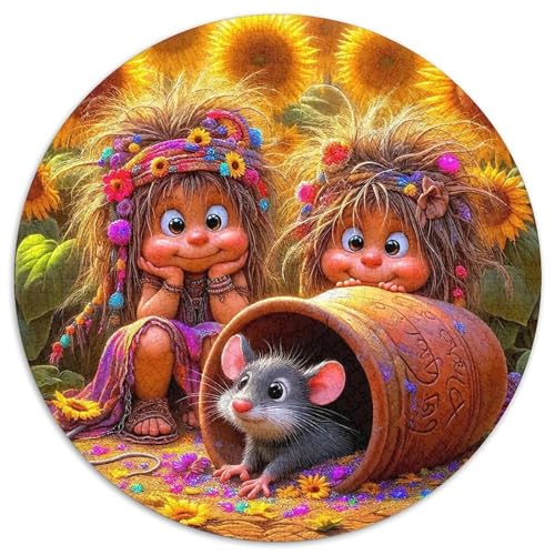 SonnenblumenPuzzle 1000 Teile Für Erwachsene Rund WarmKreatives Herausforderndes Spielzeug-Geschenk1000pcs (67.5x67.5cm) von TDSNKAVHB