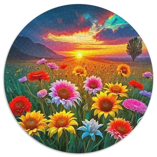 SonnenblumenPuzzles 1000 Teile Für Erwachsene Und Kinder Rund LandschaftKreative Herausfordernde Familiendekorationen1000pcs (67.5x67.5cm) von TDSNKAVHB