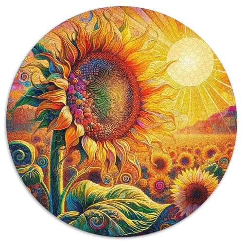 SonnenblumenPuzzles 1000 Teile Für Erwachsene Und Kinder Rund LandschaftKreatives Herausforderungspuzzle-Spielzeug1000pcs (67.5x67.5cm) von TDSNKAVHB