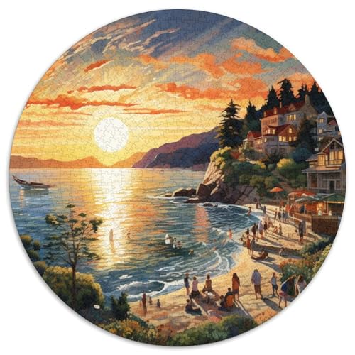 Sonnenuntergang über dem HafenJigsaw Puzzle 1000 Pieces for Adults Kids Round SchönheitCreative Challenge Toys Gift1000pcs (67.5x67.5cm) von TDSNKAVHB