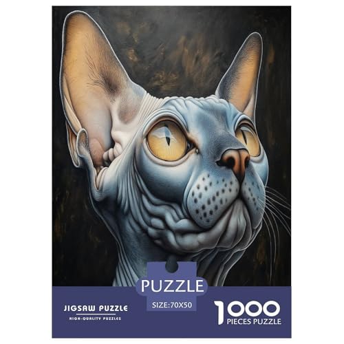 Sphinx Katze Puzzles 1000 Teile Schwer Puzzle Spielzeug Pädagogisches Spiel Impossible Herausforderungsspielzeug Für Erwachsene Und Kinder Ab 14 Jahren 70x50cm/1000pcs von TDSNKAVHB