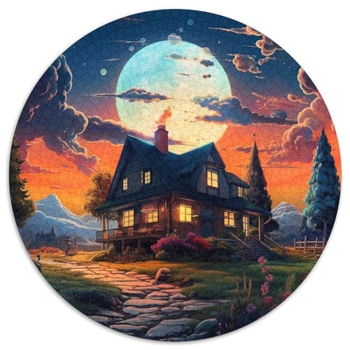 Süße LandschaftJigsaw Puzzle 1000 Pieces for Adults Round LogkabineCreative Challenge Toys Gift1000pcs (67.5x67.5cm) von TDSNKAVHB