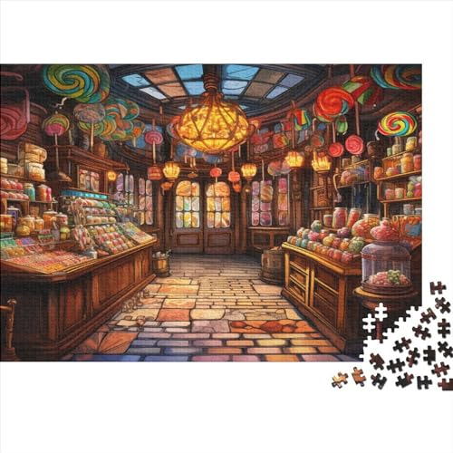 Süßwarenladen Puzzle 1000 Teile,Puzzle Für Erwachsene, Impossible Puzzle,Puzzle Farbenfrohes Legespiel,Geschicklichkeitsspiel Für Die Ganze Familie Puzzel 1000pcs (75x50cm) von TDSNKAVHB