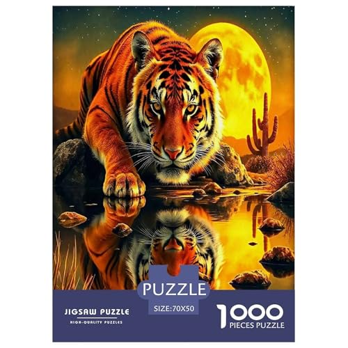 Tiger1000-teilige Puzzles Für Erwachsene Und Kinder Familienspiel TierHerausfordernd Für Home Decoration Tolle Geschenkidee70x50cm/1000pcs von TDSNKAVHB