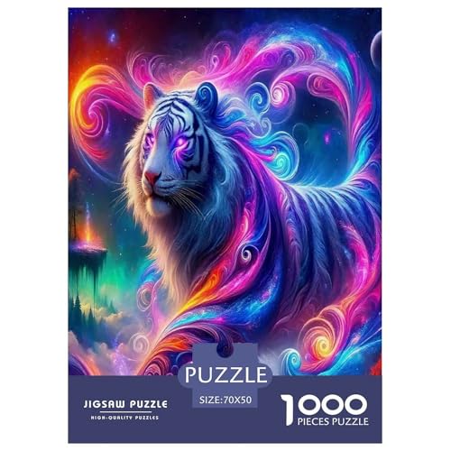 Tiger1000-teiliges Puzzle Für Erwachsene Familienspiel FantasieHerausfordernd Für Home Decoration Tolle Geschenkidee70x50cm/1000pcs von TDSNKAVHB
