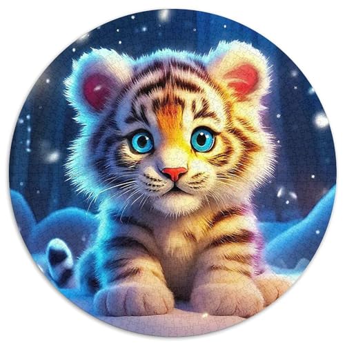 TigerPuzzle 1000 Teile Für Erwachsene Rund Cute TiersKreatives Herausforderungsspielzeug-Geschenk1000pcs (67.5x67.5cm) von TDSNKAVHB