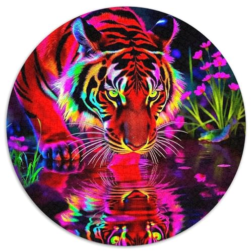 TigerPuzzle 1000 Teile Für Erwachsene Rund FantasieKreative Herausfordernde Familiendekorationen1000pcs (67.5x67.5cm) von TDSNKAVHB