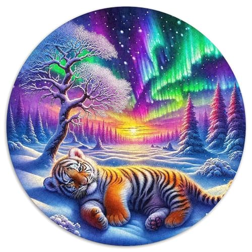 TigerPuzzles 1000 Teil Für Erwachsene Rund AuroraKreative Herausfordernde Familiendekorationen1000pcs (67.5x67.5cm) von TDSNKAVHB