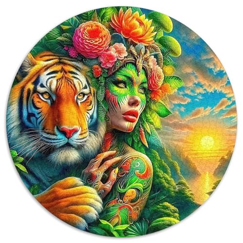 TigerPuzzles 1000 Teile Für Erwachsene Rund FantasieKreatives Herausforderungsspielzeug-Geschenk1000pcs (67.5x67.5cm) von TDSNKAVHB
