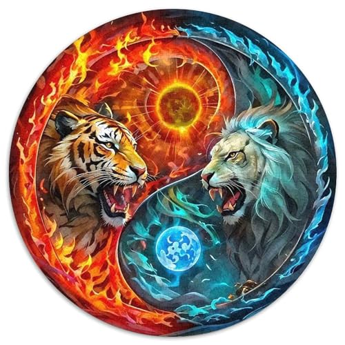 TigerPuzzles 1000 Teile Für Erwachsene Rund FantasieKreatives Herausforderungsspielzeug-Geschenk1000pcs (67.5x67.5cm) von TDSNKAVHB