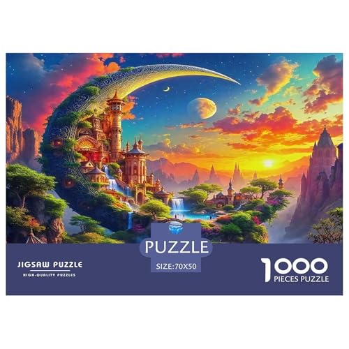 Traumschloss1000-teiliges Puzzle Für Erwachsene Bildungsspiele MondinselHerausfordernd Für Home Decoration Tolle Geschenkidee70x50cm/1000pcs von TDSNKAVHB