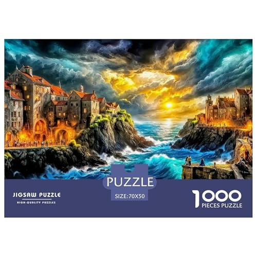Traumschloss1000-teiliges Puzzle Für Erwachsene Und Kinder Bildungsspiele SonnenuntergangHerausfordernd Für Home Decoration Tolle Geschenkidee70x50cm/1000pcs von TDSNKAVHB