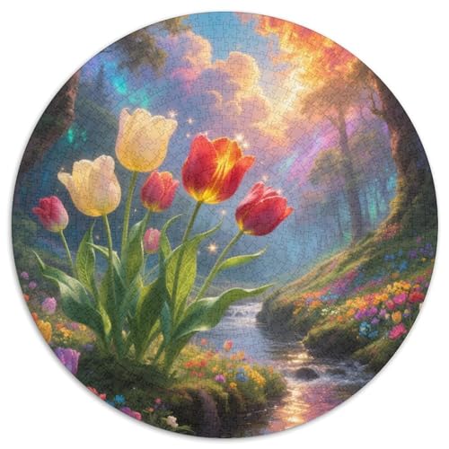 TulpenPuzzles 1000 Pieces for Adults Round Creative Challenge Toys Gift1000pcs (67.5x67.5cm) von TDSNKAVHB