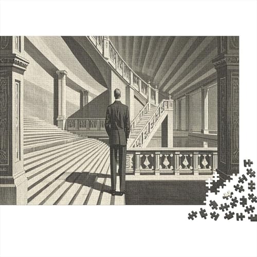 Unendliche Treppe1000 Piece Jigsaw Puzzles for Adults EduKatzeional Games KunstFun and Challenging Home Decors Great Geschenk Idea38x26cm/1000pcs von TDSNKAVHB