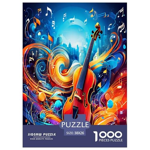 Violine Musik Puzzle 1000 Teile Schwer Puzzle Spielzeug Lernspiel Impossible Herausforderung Spielzeug Für Erwachsene Und Kinder in Bewährter 38x26cm/1000pcs von TDSNKAVHB