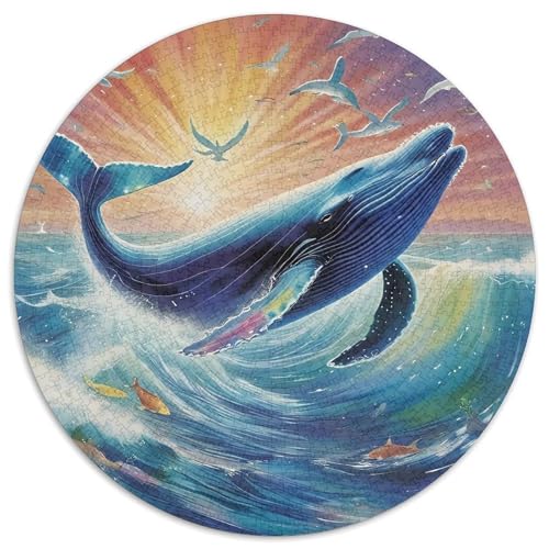 WalPuzzles 1000 Teile Für Erwachsene Rund SonnenuntergangKreative Herausfordernde Familiendekorationen1000pcs (67.5x67.5cm) von TDSNKAVHB