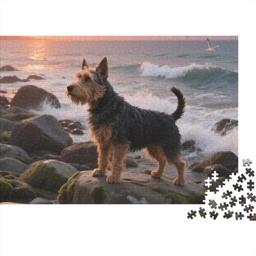 Walisischer Terrier Puzzle-Spiel 1000 Pieces Challenge Spielzeug niedlich Haustier Erwachsene Kinder Educational Gaming Puzzle Game Unique Gift1000pcs (75x50cm) von TDSNKAVHB