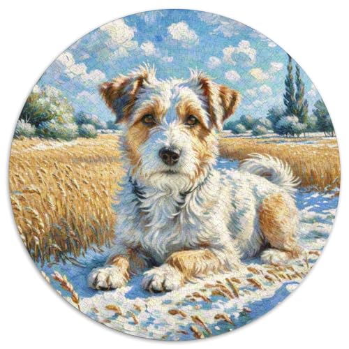 Walisischer TerrierJigsaw Puzzle 1000 Pieces for Adults Kids Round niedlich HaustiersCreative Challenging Puzzle Toy1000pcs (67.5x67.5cm) von TDSNKAVHB