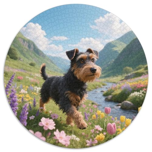 Walisischer TerrierJigsaw Puzzles 1000 Piece for Adults Round niedlich HaustierCreative Challenging Family Decorations1000pcs (67.5x67.5cm) von TDSNKAVHB