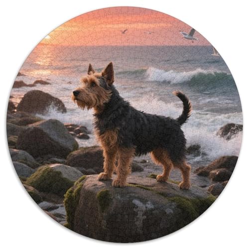 Walisischer TerrierJigsaw Puzzles 1000 Pieces for Adults Round niedlich HaustierCreative Challenge Toys Gift1000pcs (67.5x67.5cm) von TDSNKAVHB