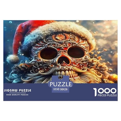 Weihnachten Schädel1000-teiliges Puzzle Für Erwachsene Und Kinder Bildungsspiele HalloweenSpaßig Und Herausfordernde Home Decors Tolle Geschenkidee38x26cm/1000pcs von TDSNKAVHB