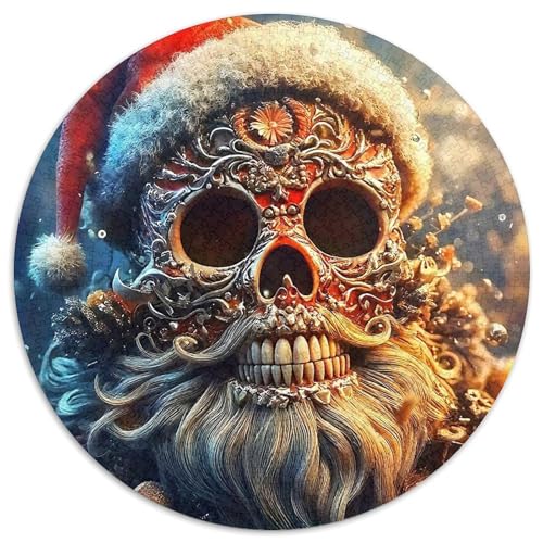 Weihnachten SchädelPuzzle 1000 Teile Für Erwachsene Rund HalloweenKreative Herausfordernde Familiendekorationen1000pcs (67.5x67.5cm) von TDSNKAVHB