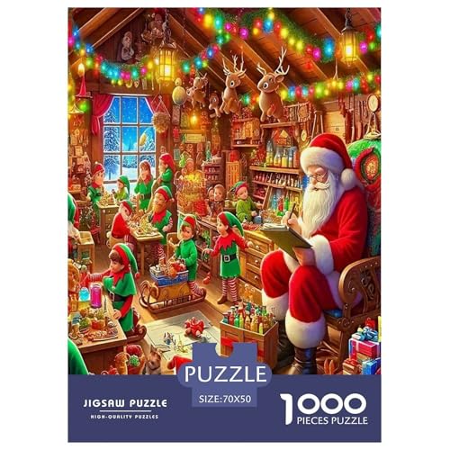 Weihnachten1000-teiliges Puzzle Für Erwachsene Familienspiel WeihnachtsmannHerausfordernde Home Decors Tolle Geschenkidee70x50cm/1000pcs von TDSNKAVHB