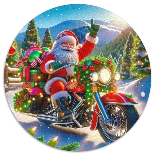 WeihnachtenPuzzle 1000 Teile Für Erwachsene Rund WeihnachtsmannKreatives Herausforderndes Puzzle-Spielzeug1000pcs (67.5x67.5cm) von TDSNKAVHB