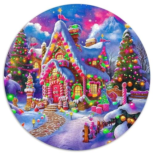 WeihnachtenPuzzle 1000 Teile Für Erwachsene Und Kinder Rund LogkabineKreatives Herausforderndes Spielzeug-Geschenk1000pcs (67.5x67.5cm) von TDSNKAVHB