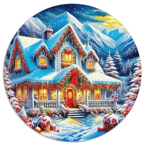 WeihnachtenPuzzles 1000 Teile Für Erwachsene Rund LogkabineKreatives Herausforderungsspielzeug-Geschenk1000pcs (67.5x67.5cm) von TDSNKAVHB